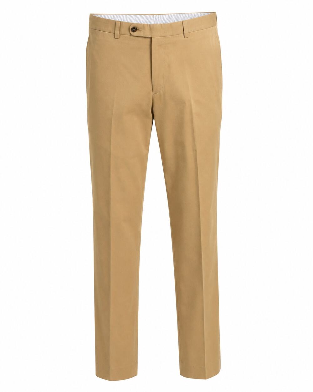 Saks Fifth Avenue Men 38R Tan Dress Pants Flat Front Cotton Blend TV Wardrobe